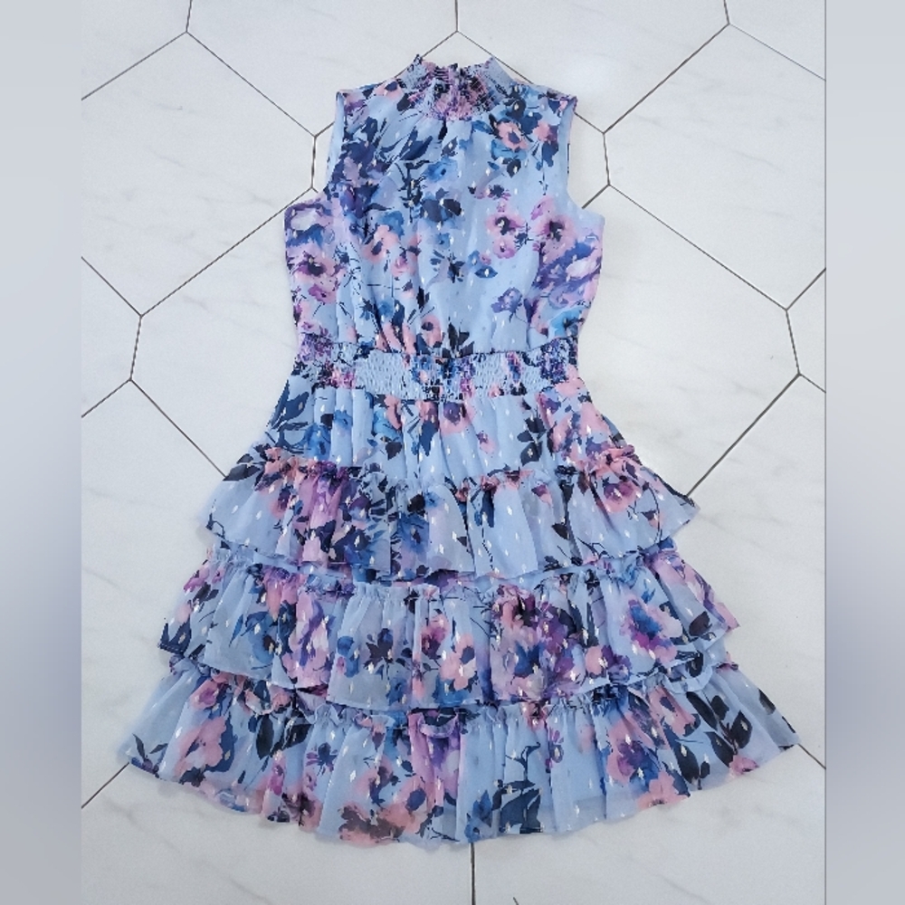 Everlily Blue Floral Dress Size Small